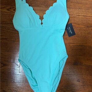 Kate Spade NWT Scalloped V-neck One Piece Swimsuit XS